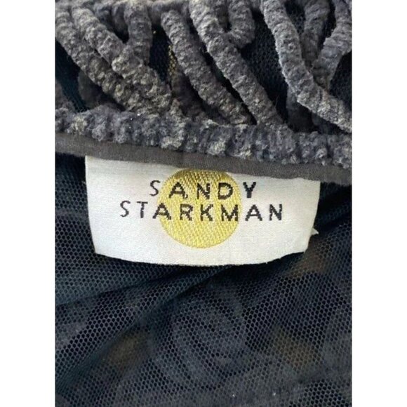 Sandy Starkman Vtg 1980s 80s Women’s Black Knitted & Embellished Jacket, Size L - Picture 6 of 6